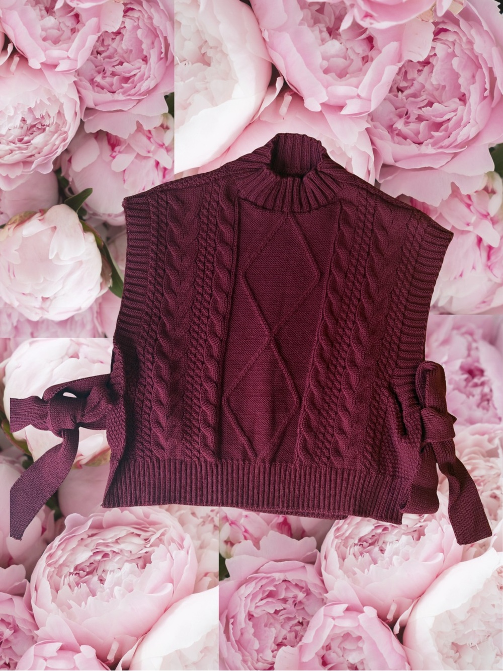 Sleeveless Cable Knit Sweater Vest